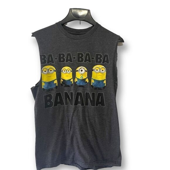 Universal Studio Minions Ba Ba Ba Ba Banana Graphic Sleeveless T-Shirt - Picture 1 of 6